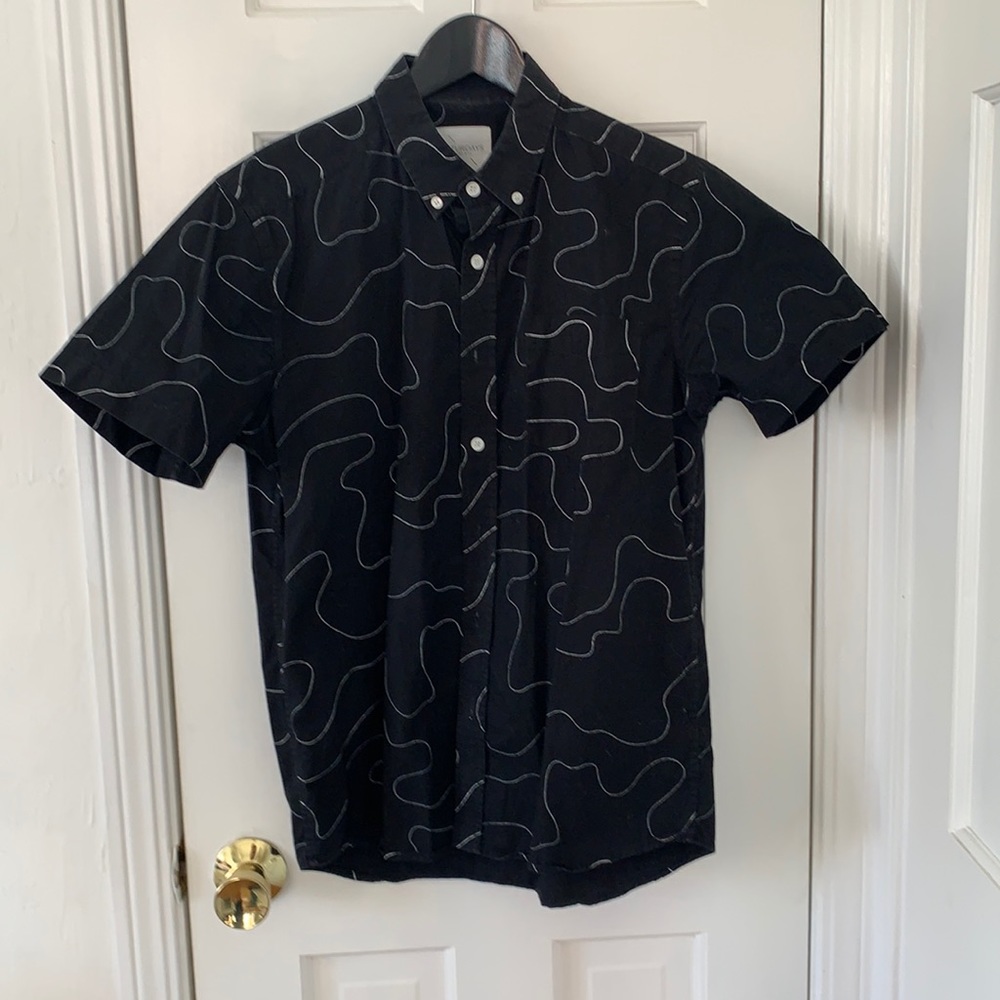 Black shirt sleeved button from Saturday’s.